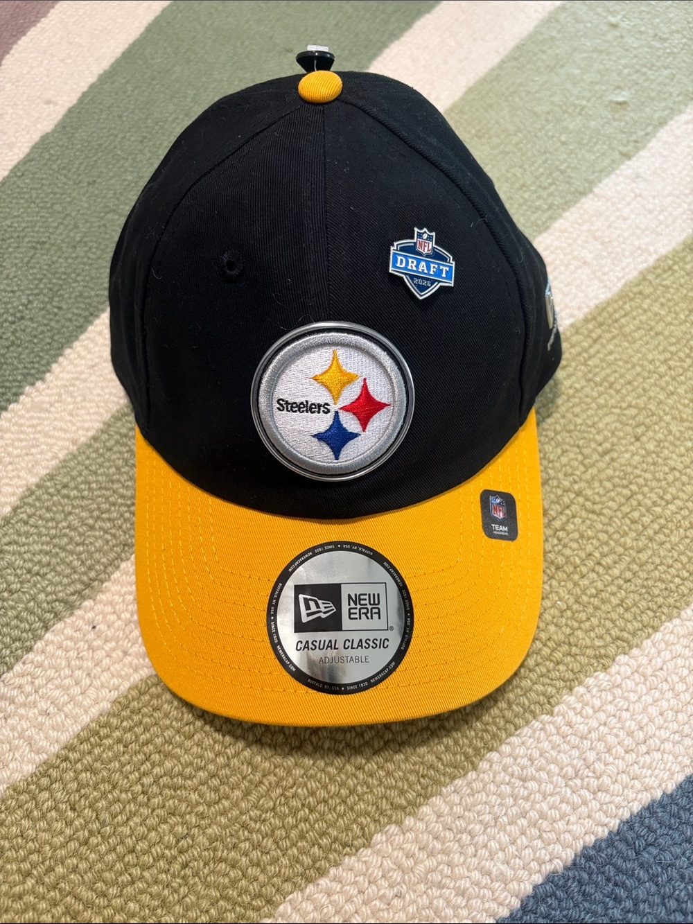 NFL Steelers Draft Black and Gold Two-Tone New Era Casual Classic Hat